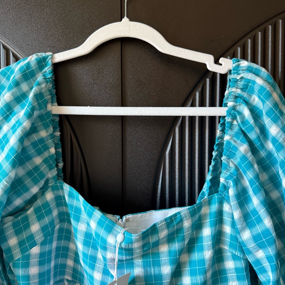 Amanda Uprichard Blue Plaid Mini Dress - Picture 9 of 16